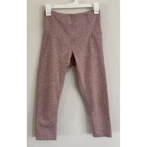 Zella High Rise Cropped Leggings Mauve Pink Heather Size Small